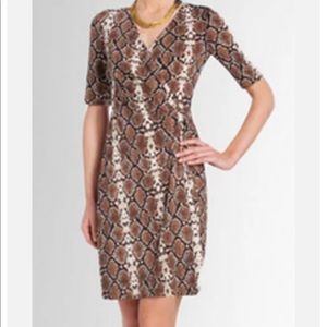 NWT BCBG Max Azria “Malena” Snakeprint Short Sleeve Wrap Dress in Large